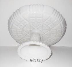 Antique Portieux Vallerysthal VERY RARE Opale Milk Glass ROME Pattern Cake Stand