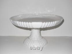 Antique Portieux Vallerysthal VERY RARE Opale Milk Glass ROME Pattern Cake Stand