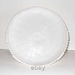 Antique Portieux Vallerysthal VERY RARE Opale Milk Glass ROME Pattern Cake Stand