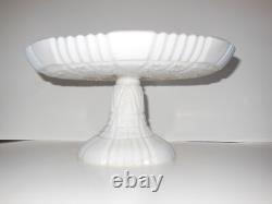 Antique Portieux Vallerysthal VERY RARE Opale Milk Glass ROME Pattern Cake Stand