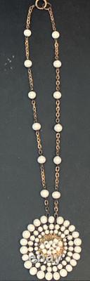 Antique RARE EARLY MIRIAM HASKELL, FRANK HESS Necklace White Milk Glass Unsigned