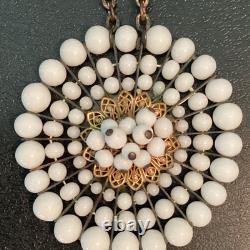 Antique RARE EARLY MIRIAM HASKELL, FRANK HESS Necklace White Milk Glass Unsigned
