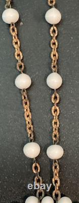 Antique RARE EARLY MIRIAM HASKELL, FRANK HESS Necklace White Milk Glass Unsigned