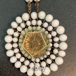 Antique RARE EARLY MIRIAM HASKELL, FRANK HESS Necklace White Milk Glass Unsigned