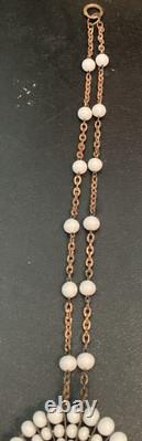 Antique RARE EARLY MIRIAM HASKELL, FRANK HESS Necklace White Milk Glass Unsigned