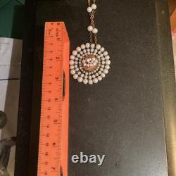 Antique RARE EARLY MIRIAM HASKELL, FRANK HESS Necklace White Milk Glass Unsigned