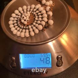 Antique RARE EARLY MIRIAM HASKELL, FRANK HESS Necklace White Milk Glass Unsigned