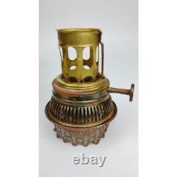 Antique Rayo Brass Oil Lamp withWhite Milk Glass Shade & Chimney 21 T Beautiful