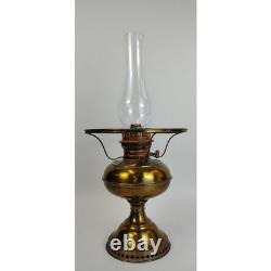 Antique Rayo Brass Oil Lamp withWhite Milk Glass Shade & Chimney 21 T Beautiful