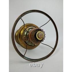 Antique Rayo Brass Oil Lamp withWhite Milk Glass Shade & Chimney 21 T Beautiful