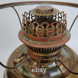 Antique Rayo Brass Oil Lamp withWhite Milk Glass Shade & Chimney 21 T Beautiful