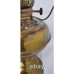 Antique Rayo Brass Oil Lamp withWhite Milk Glass Shade & Chimney 21 T Beautiful