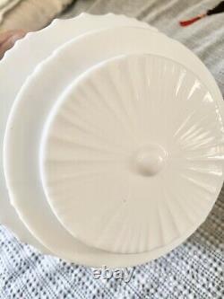 Antique Skyscraper Milk Glass Globe Light Fixture Art Deco Waterfall Vintage