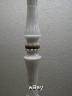 Antique Solid Milk Glass Floor Lamp Victorian RARE Excellent Condition Vintage