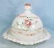 Antique Versailles Milk Glass Butter Dish Enamel Roses Dithridge Early American