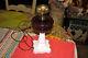 Antique Victorian Oil Kerosene Converted Table Lamp-purple Glass Milk Glass