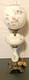 Antique Victorian White Milk Glass Electric Oillamp/painted Purple Flowers