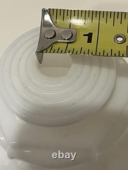 Antique Victorian White Milk Glass Lightning Rod Ball Lamp Shade EUC