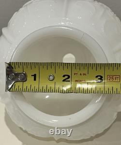 Antique Victorian White Milk Glass Lightning Rod Ball Lamp Shade EUC