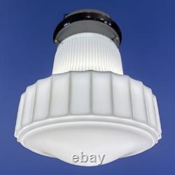 Antique/Vintage 1920's-1930's Art Deco Nouveau White Milk Glass Light Fixture