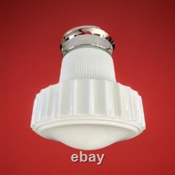 Antique/Vintage 1920's-1930's Art Deco Nouveau White Milk Glass Light Fixture