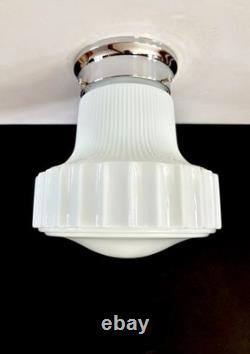 Antique/Vintage 1920's-1930's Art Deco Nouveau White Milk Glass Light Fixture