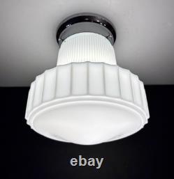 Antique/Vintage 1920's-1930's Art Deco Nouveau White Milk Glass Light Fixture