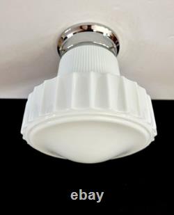 Antique/Vintage 1920's-1930's Art Deco Nouveau White Milk Glass Light Fixture