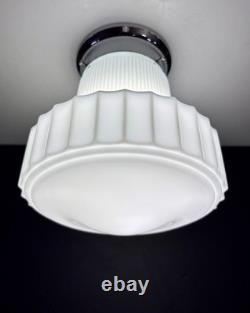 Antique/Vintage 1920's-1930's Art Deco Nouveau White Milk Glass Light Fixture