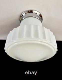 Antique/Vintage 1920's-1930's Art Deco Nouveau White Milk Glass Light Fixture
