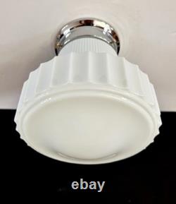 Antique/Vintage 1920's-1930's Art Deco Nouveau White Milk Glass Light Fixture