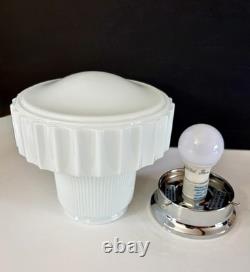 Antique/Vintage 1920's-1930's Art Deco Nouveau White Milk Glass Light Fixture