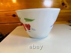 Antique Vintage Fire-King Fire King #8 # 8 Mixing Bowl Milk Glass Apples Apple