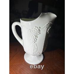 Antique Vintage Milk Glass Pitcher