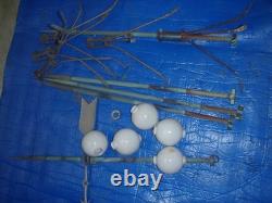 Antique Vintage White Milk Glass Lighting Rod Ball Weathervane