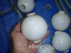 Antique Vintage White Milk Glass Lighting Rod Ball Weathervane