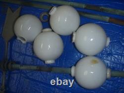 Antique Vintage White Milk Glass Lighting Rod Ball Weathervane