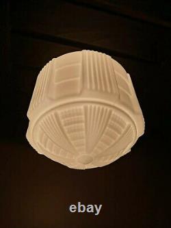 Antique/Vtg 20s/30s Art Deco Milk Glass Skyscraper Ceiling Light Fixture, Gatsby