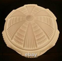 Antique/Vtg 20s/30s Art Deco Milk Glass Skyscraper Ceiling Light Fixture, Gatsby