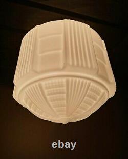 Antique/Vtg 20s/30s Art Deco Milk Glass Skyscraper Ceiling Light Fixture, Gatsby