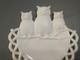 Antique Westmoreland Milk Glass Three Owls Platter 7 3/8 Diameter