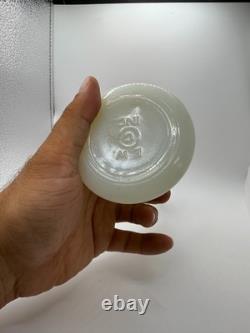 Antique White Milk Glass Apothecary Jar Red Gothic Lettering Water