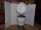 Antique White Milk Glass Cherub Or Baby Face Converted Table Oil Lamp