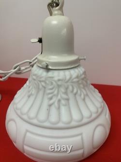 Antique White Milk Glass Swag Ceiling Light
