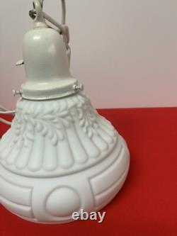 Antique White Milk Glass Swag Ceiling Light