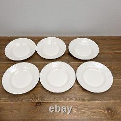 Arcopal France Cream Milk Glass Scalloped Soup Bowls 9 Set Of 6