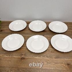 Arcopal France Cream Milk Glass Scalloped Soup Bowls 9 Set Of 6