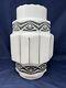 Art Deco Milk Glass Skyscraper Wedding Cake Stenciled Shade Large! Rare