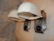 Art Deco Nickel Plate Streamlined Wall Sconces With Original Milk Glass Shades