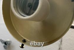 Art Deco Satin Milk Glass Shade Ceiling Light Fixture Lamp, Brass Globe